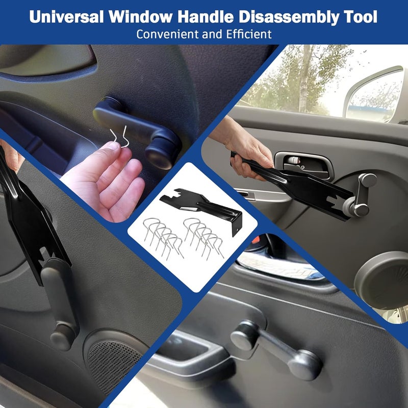 Xihu 76951 Window Handle Removal Tool with 10 Window Handle Crank Fixing Clips, Universal Automotive Upholstery Repair Tool - Image 5